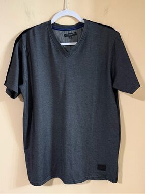TRUTH.SUBSTANCE Common SenseLarge Iron Grey V Neck Pima Cotton Mens Tee T Shirt
